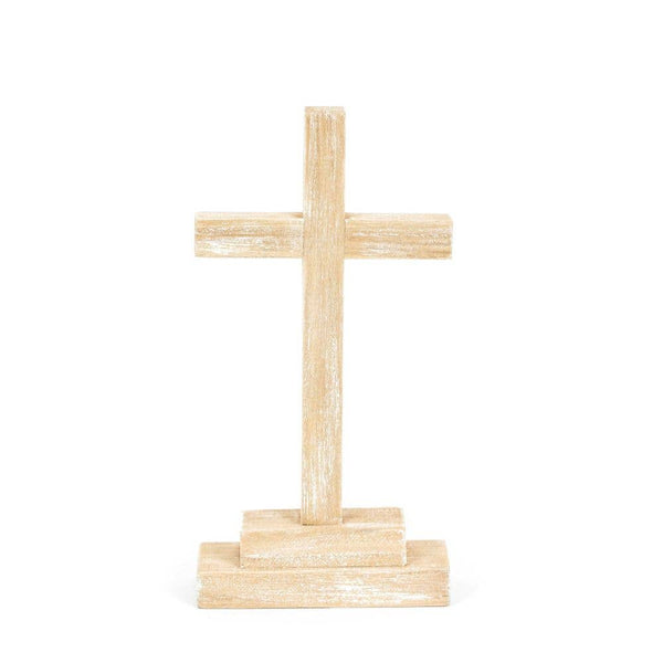 30304 - 5x10x2 wood shape on stand (CROSS) Easter decor