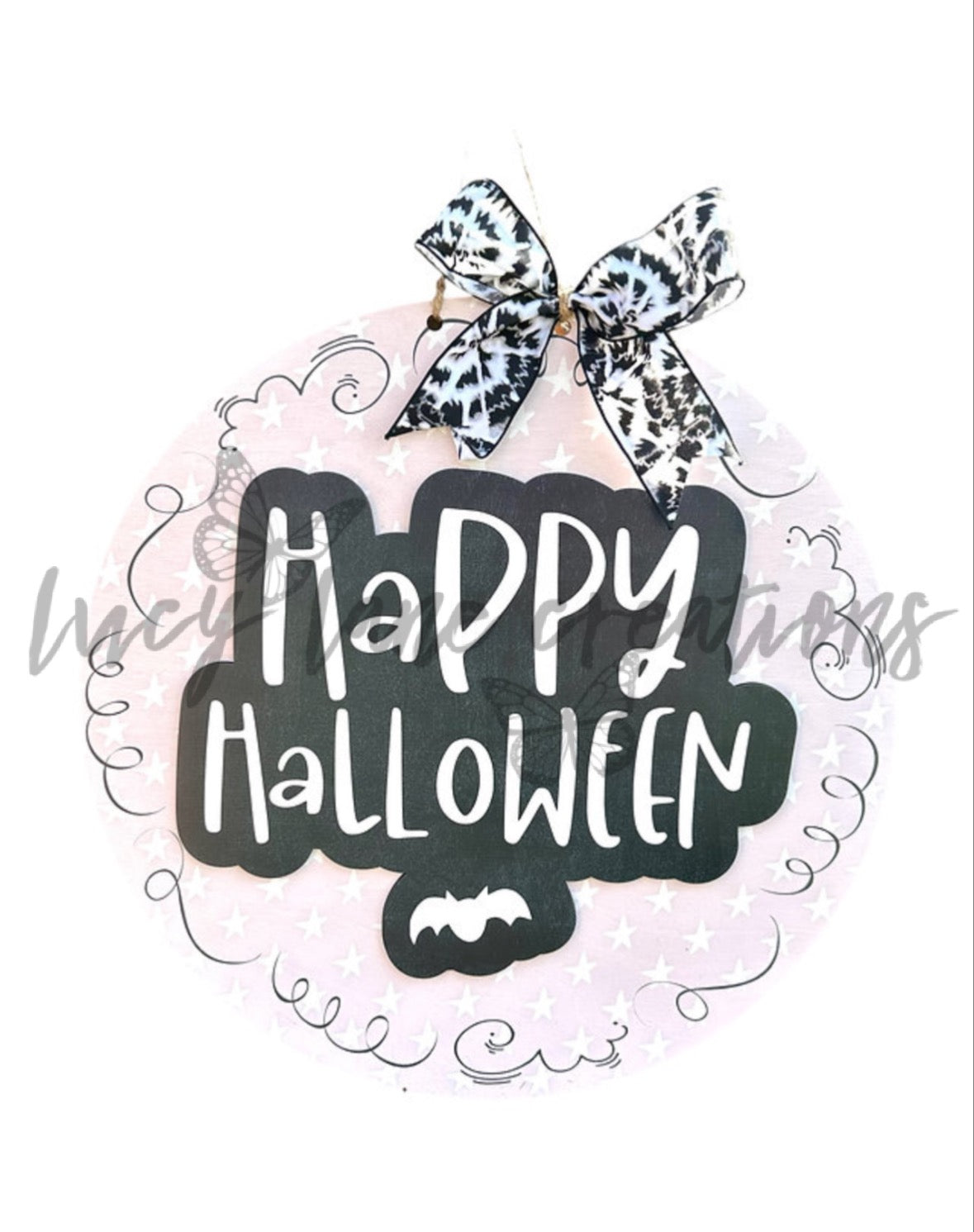 Happy Halloween Stars and Doodles Door Hanger