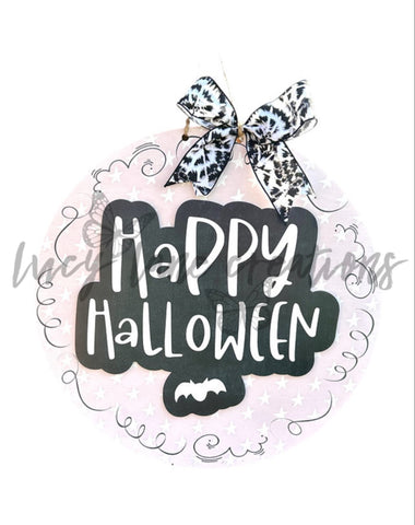 Happy Halloween Stars and Doodles Door Hanger
