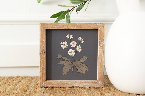12659 - 8x8 rvs wood frame sign (SUNFLOWER/DAISY)  Wall Art