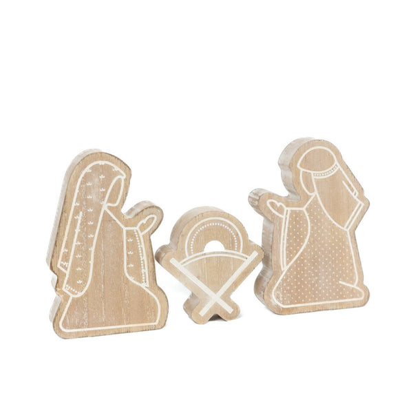 8.5x5 chunky wood shape NATIVITY Christmas Decor - 75017