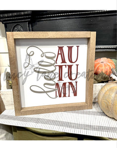 Hello Autumn Framed Sign
