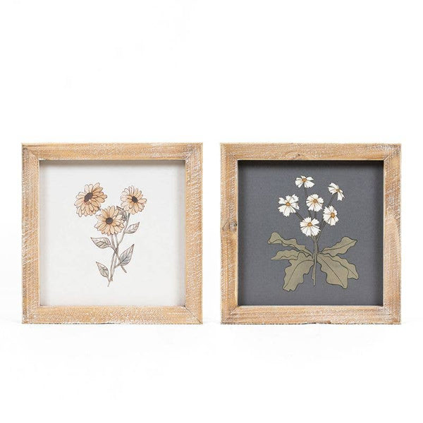 12659 - 8x8 rvs wood frame sign (SUNFLOWER/DAISY)  Wall Art