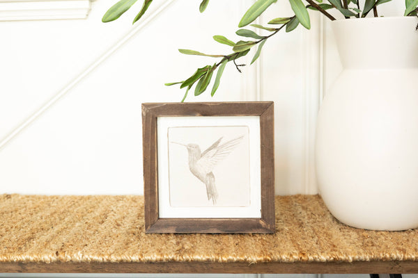 12694 - 7x7 rvs wood frame sign (BIRD/BUTTERFLY)  Wall Art