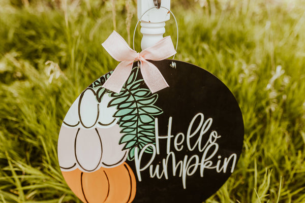 Hello Pumpkin Door Hanger
