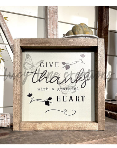 Give Thanks Framed Sign
