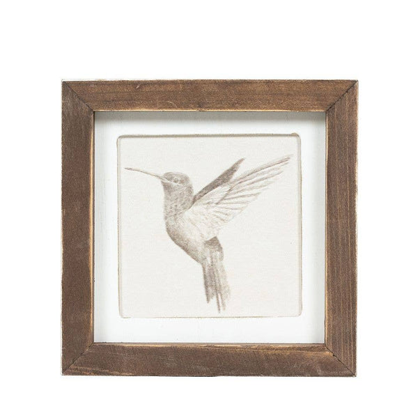 12694 - 7x7 rvs wood frame sign (BIRD/BUTTERFLY)  Wall Art