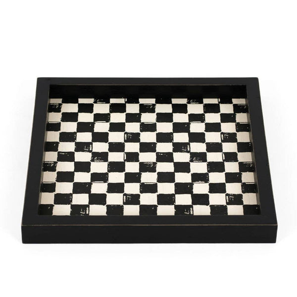 71287 - 10x10 wood tray (CHECK) Table decor