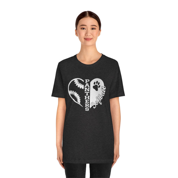 Softball Heart Panthers Unisex Jersey Short Sleeve Tee