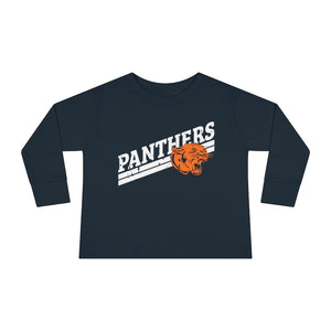 Distressed Panthers Toddler Long Sleeve Tee