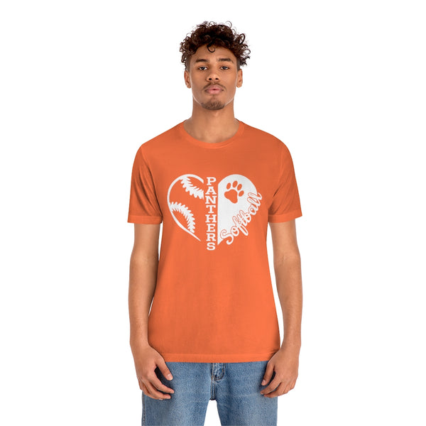 Softball Heart Panthers Unisex Jersey Short Sleeve Tee