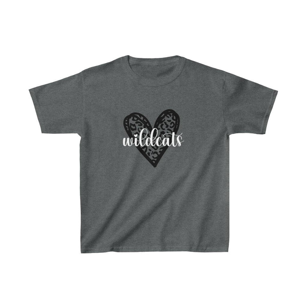 Wildcats Leopard Heart Kids Tee