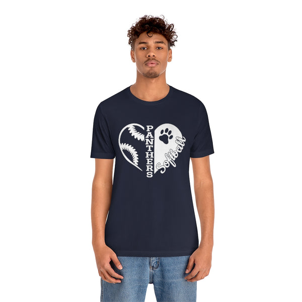 Softball Heart Panthers Unisex Jersey Short Sleeve Tee