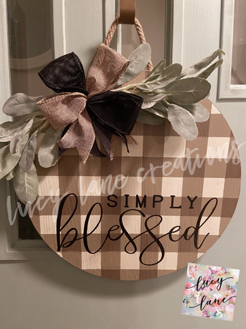 Gingham Simply Blessed Hanger