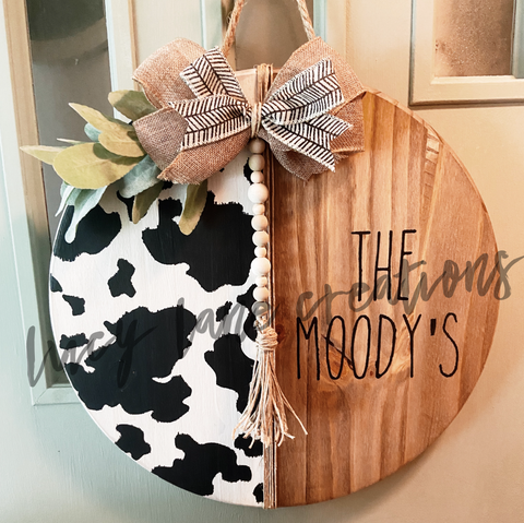 Personalized Cow Print Half