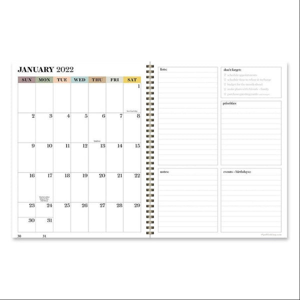 Golden Flowers Large Weekly Monthly Planner + Coordinating Planning Stickers
